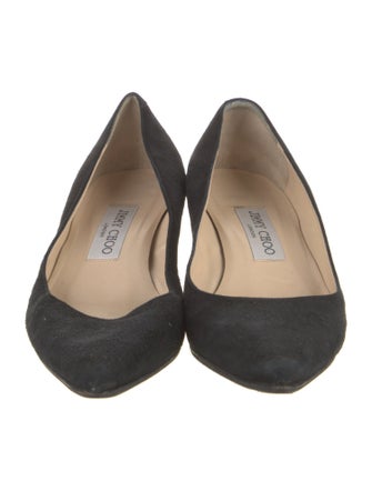 Jimmy Choo Suede Leather Trim Embellishment Pumps