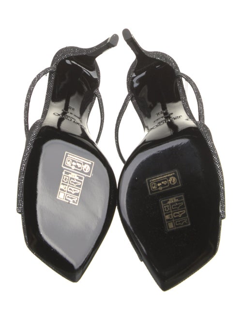 Jimmy Choo Canvas Glitter Accents Slides