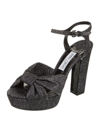 Jimmy Choo Leather Bow Accents Sandals