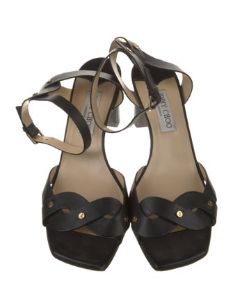 Jimmy Choo Leather Studded Accents Sandals