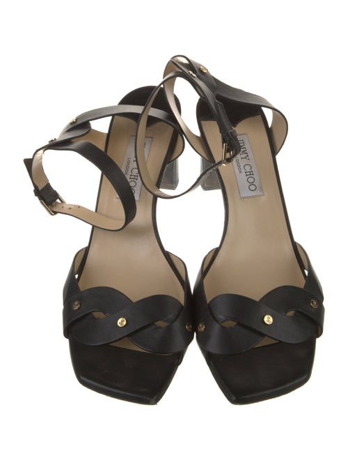 Jimmy Choo Leather Studded Accents Sandals