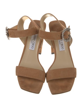 Jimmy Choo Suede Crystal Embellishments Sandals