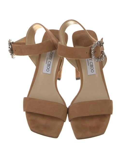 Jimmy Choo Suede Crystal Embellishments Sandals