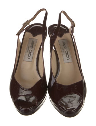 Jimmy Choo Patent Leather Slingback Sandals