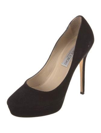 Jimmy Choo Suede Leather Trim Embellishment Pumps