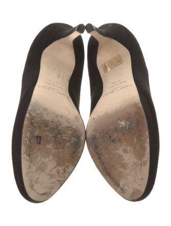 Jimmy Choo Suede Leather Trim Embellishment Pumps