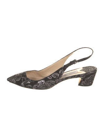 Jimmy Choo Jacquard Floral Print Slingback Pumps