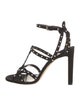 Jimmy Choo Faux Pearl Accents Suede Gladiator Sandals