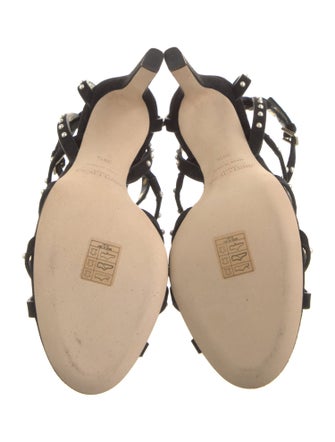 Jimmy Choo Faux Pearl Accents Suede Gladiator Sandals