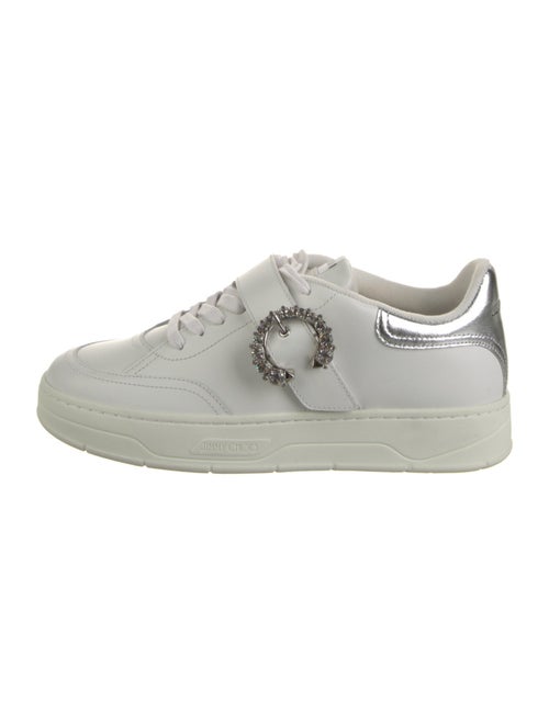 Jimmy Choo Leather Crystal Embellishments Sneakers