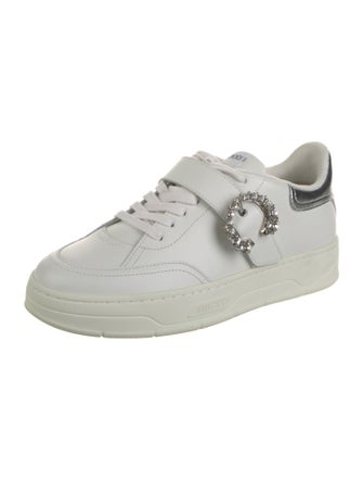 Jimmy Choo Leather Crystal Embellishments Sneakers
