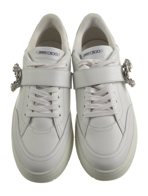 Jimmy Choo Leather Crystal Embellishments Sneakers