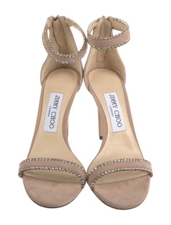 Jimmy Choo Suede Crystal Embellishments Sandals