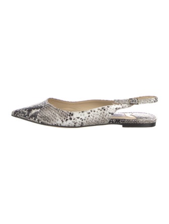Jimmy Choo Embossed Leather Animal Print Slingback Flats