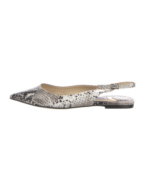Jimmy Choo Embossed Leather Animal Print Slingback Flats
