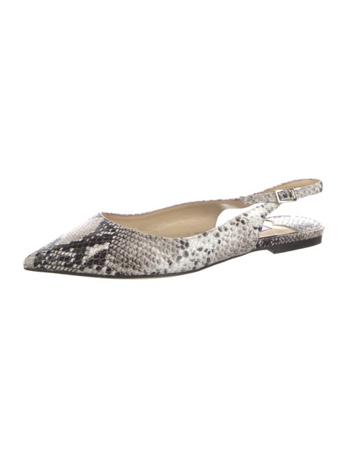 Jimmy Choo Embossed Leather Animal Print Slingback Flats