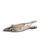 Jimmy Choo Embossed Leather Animal Print Slingback Flats