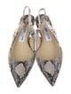 Jimmy Choo Embossed Leather Animal Print Slingback Flats