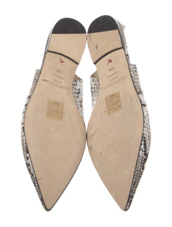 Jimmy Choo Embossed Leather Animal Print Slingback Flats