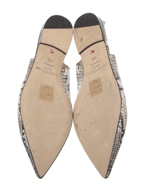 Jimmy Choo Embossed Leather Animal Print Slingback Flats