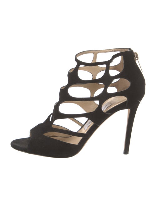 Jimmy Choo Suede Cutout Accent Gladiator Sandals