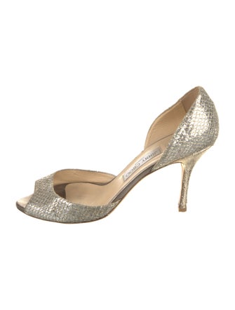 Jimmy Choo Glitter Animal Print D'Orsay Pumps
