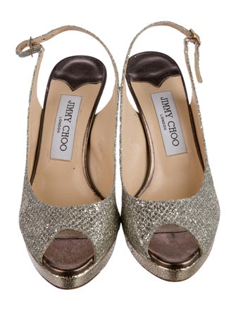 Jimmy Choo Glitter Glitter Accents Slingback Pumps