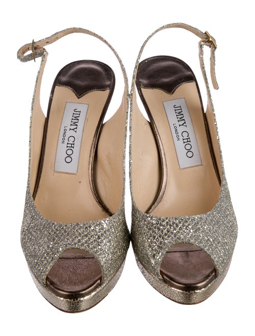 Jimmy Choo Glitter Glitter Accents Slingback Pumps
