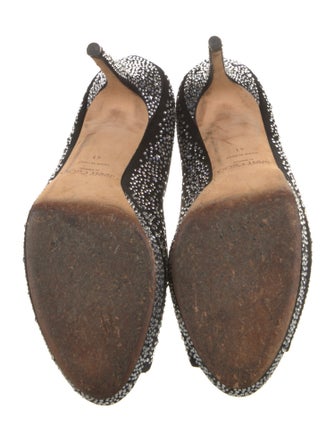 Jimmy Choo Satin Crystal Embellishments Pumps