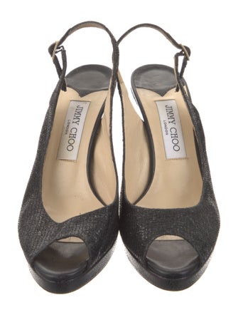 Jimmy Choo Glitter Glitter Accents Slingback Pumps