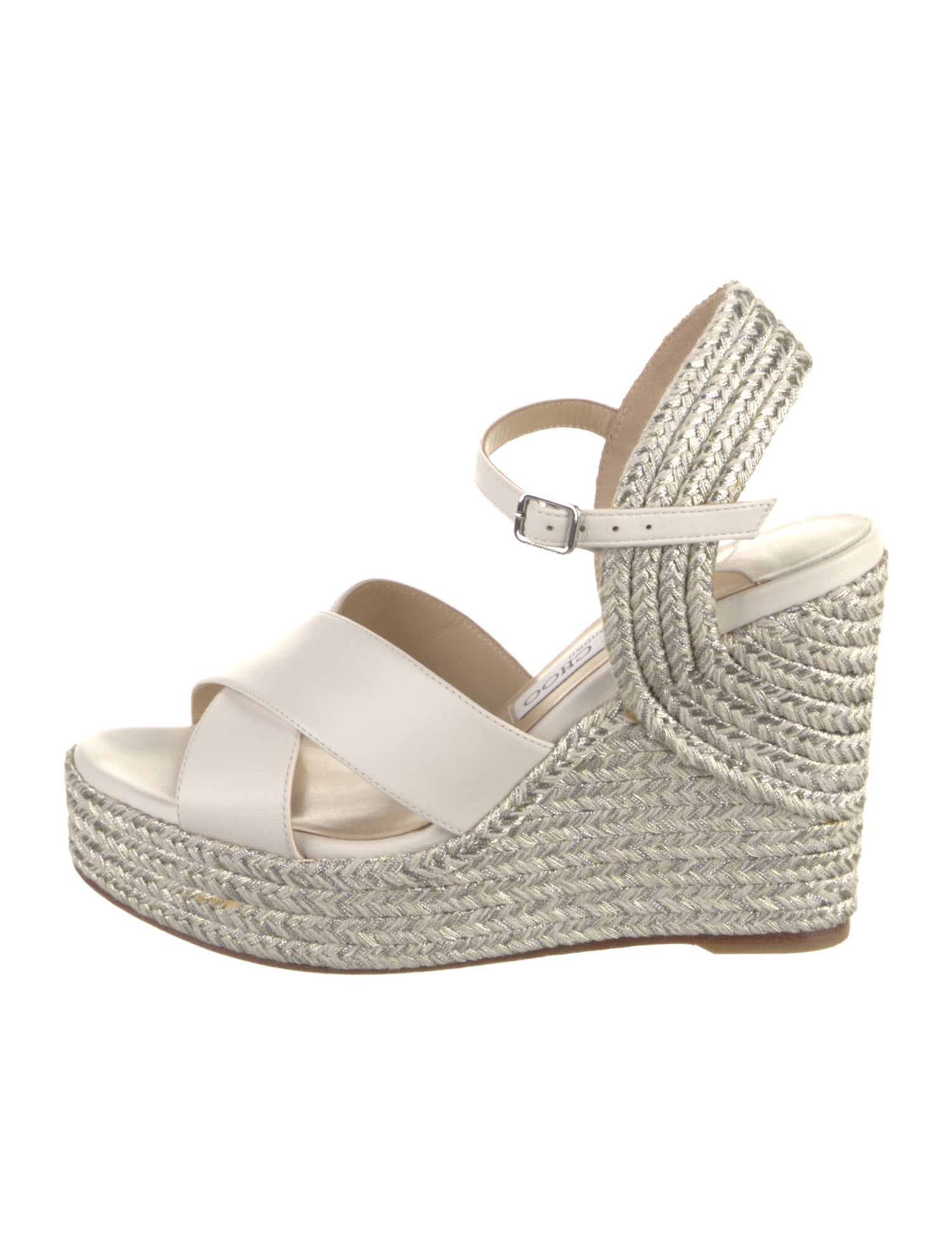 Jimmy Choo Leather Printed Espadrilles