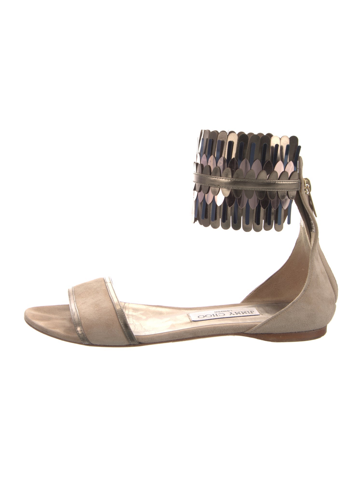 Jimmy Choo Suede Fringe Trim Accent Sandals