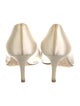 Jimmy Choo Satin Leather Trim Embellishment Pumps