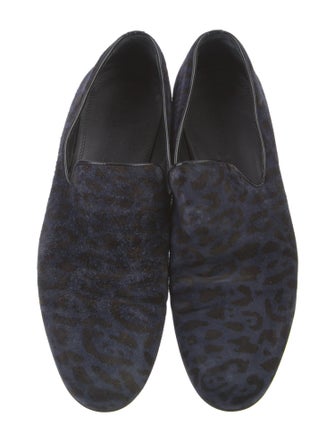 Jimmy Choo Suede Animal Print Loafers