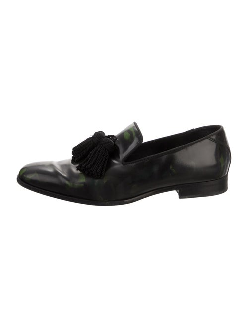 Jimmy Choo Patent Leather Tassel Accents Dress Loafers