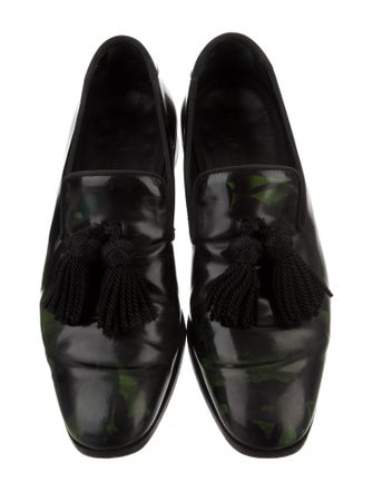 Jimmy Choo Patent Leather Tassel Accents Dress Loafers