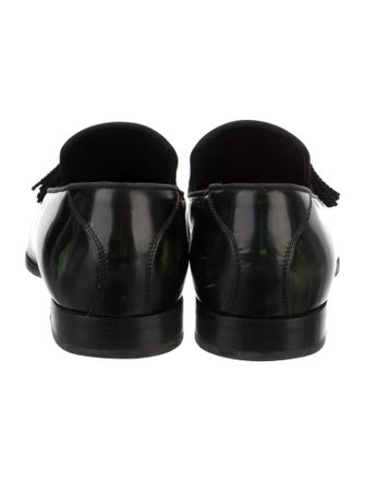Jimmy Choo Patent Leather Tassel Accents Dress Loafers