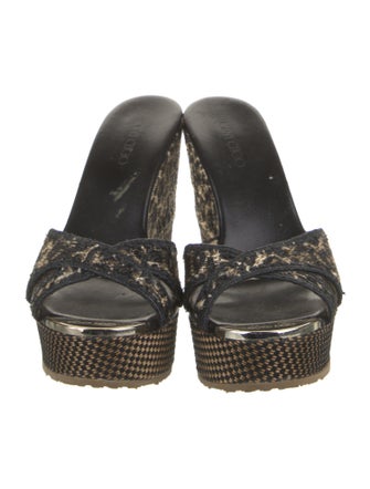 Jimmy Choo Raffia Printed Sandals