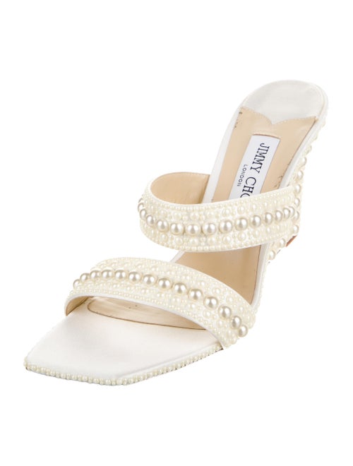 Jimmy Choo Satin Studded Accents Slides