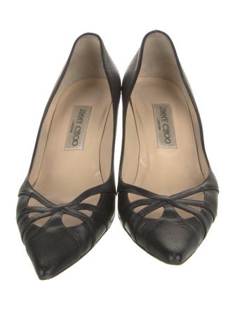 Jimmy Choo Leather Cutout Accent Pumps