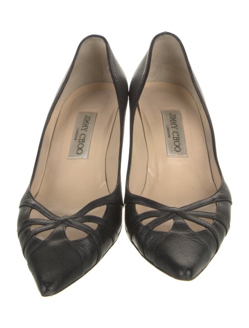 Jimmy Choo Leather Cutout Accent Pumps
