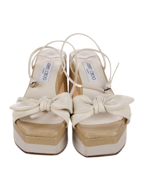 Jimmy Choo Leather Bow Accents Sandals
