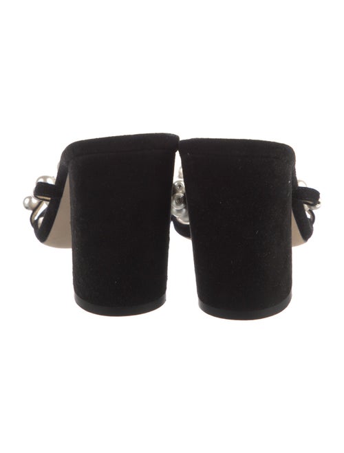 Jimmy Choo Faux Pearl Accents Suede Slides