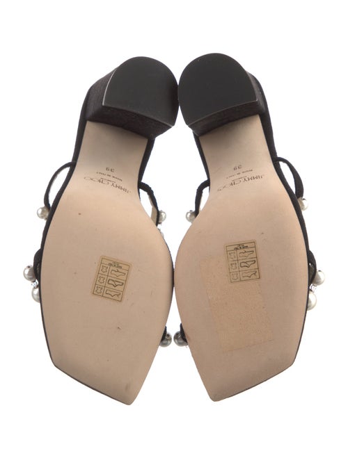 Jimmy Choo Faux Pearl Accents Suede Slides