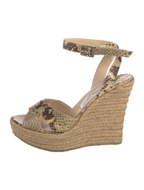 Jimmy Choo Embossed Leather Animal Print Espadrilles
