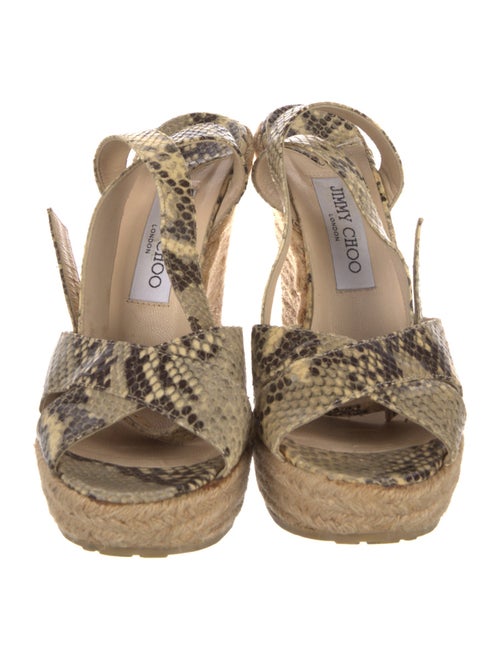 Jimmy Choo Embossed Leather Animal Print Espadrilles