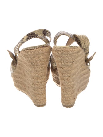 Jimmy Choo Embossed Leather Animal Print Espadrilles
