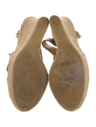 Jimmy Choo Embossed Leather Animal Print Espadrilles