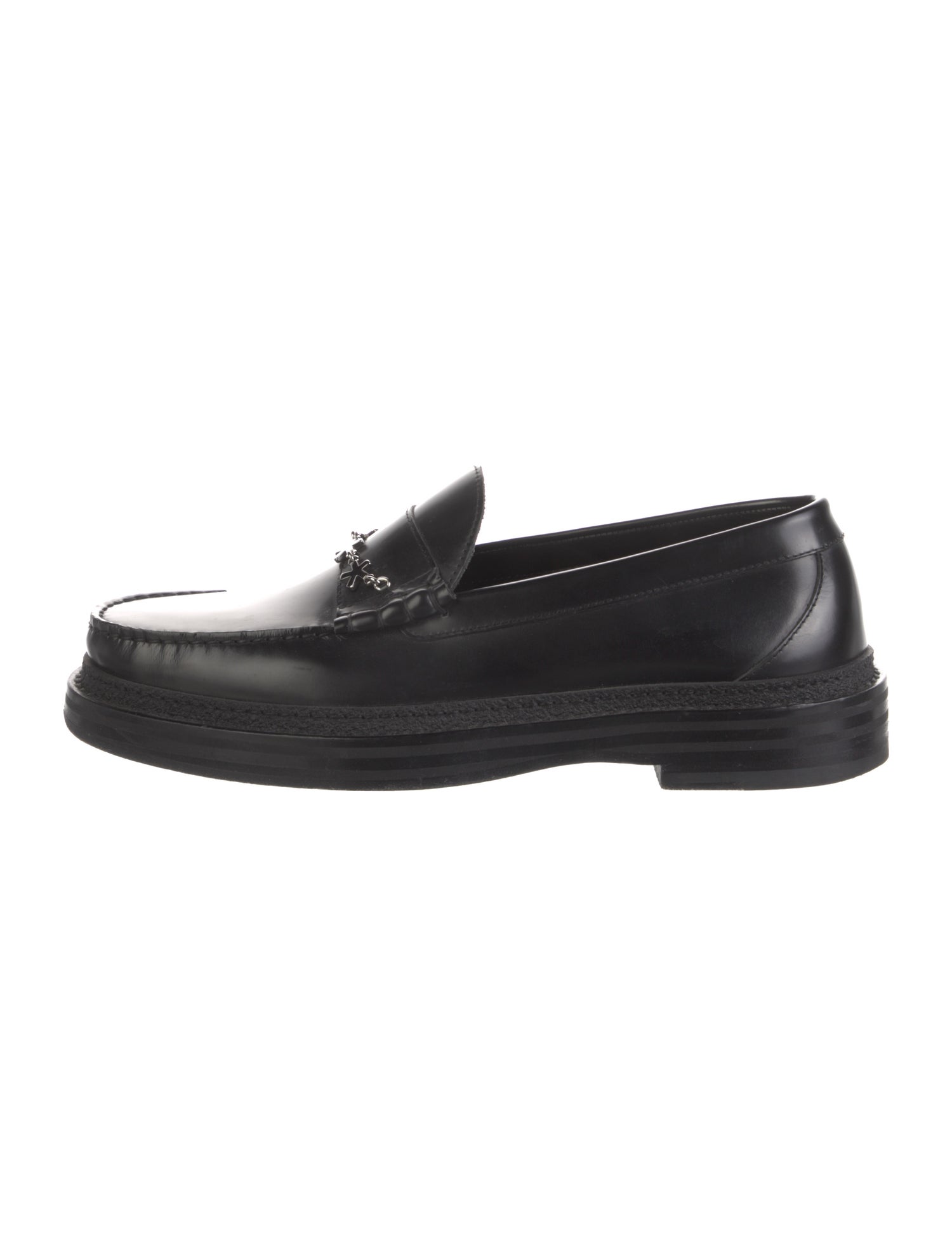 Jimmy Choo x Eric Haze Curated by Poggy Leather Chain-Link Accents Loafers