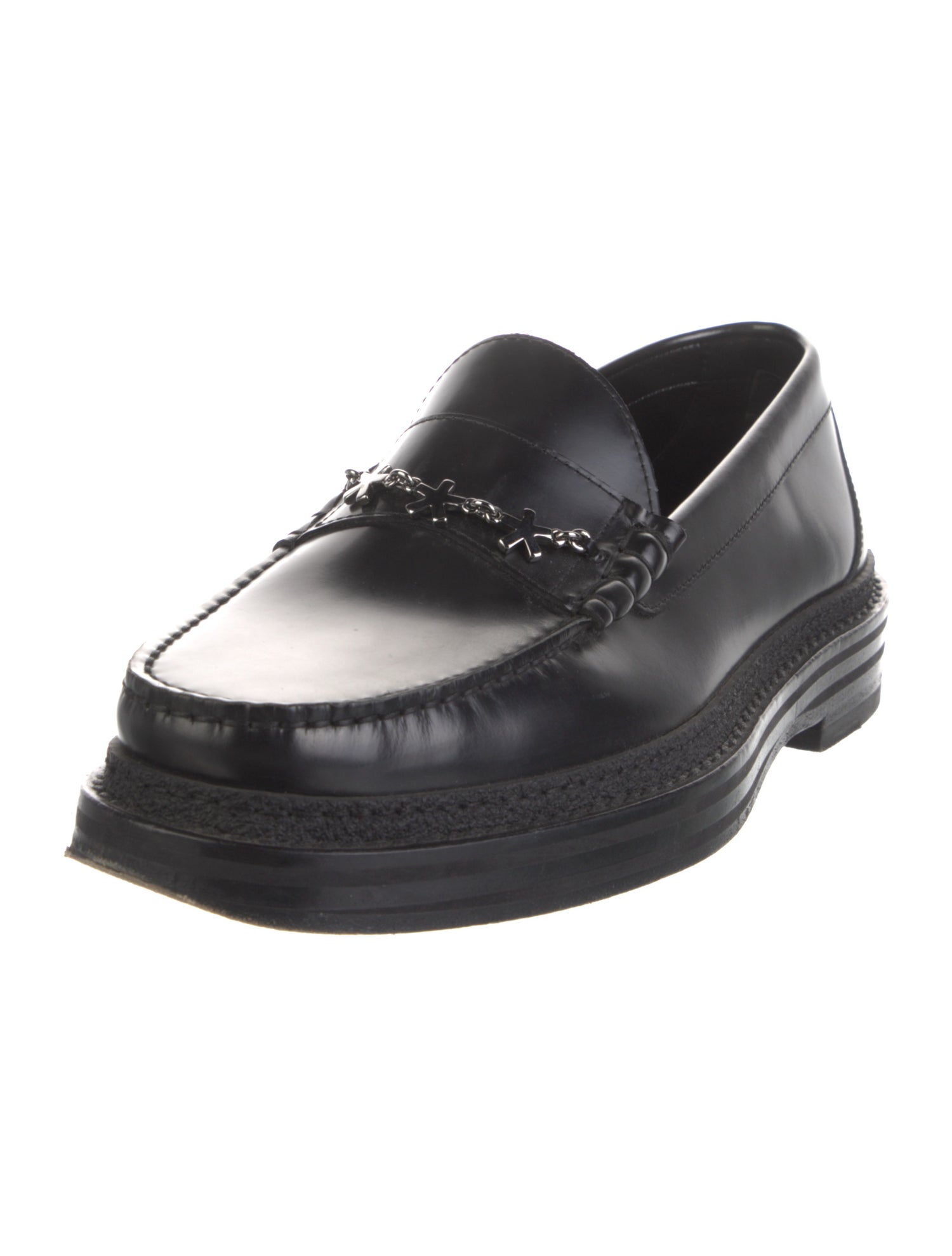 Jimmy Choo x Eric Haze Curated by Poggy Leather Chain-Link Accents Loafers